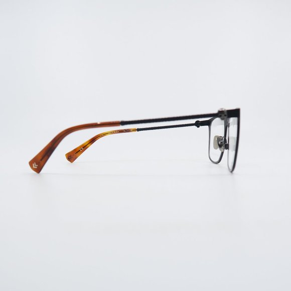 John Varvatos V182 55mm Matte Black and Light Brown New Men's Eyeglasses. - Picture 4 of 8